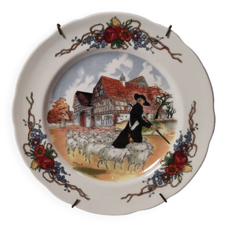 Obernai sarreguemines ceramic dessert plate