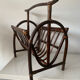 Curved rattan and bamboo magazine rack - French work, circa 1970