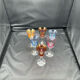 6 crystal coloured liquor glasses