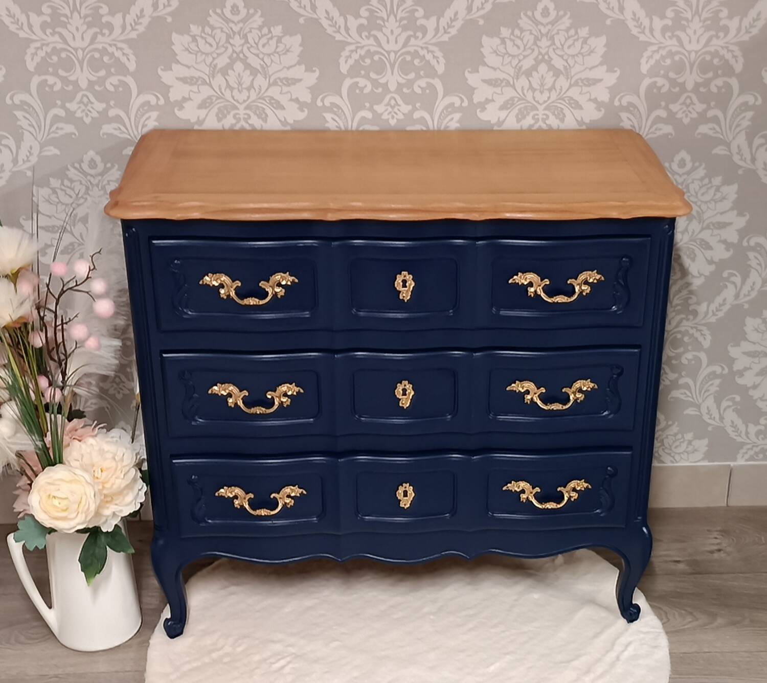 Louis XV style chest of drawers with a makeover
