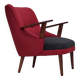 1960s, Danish designed armchair, reupholstered, furniture wool.