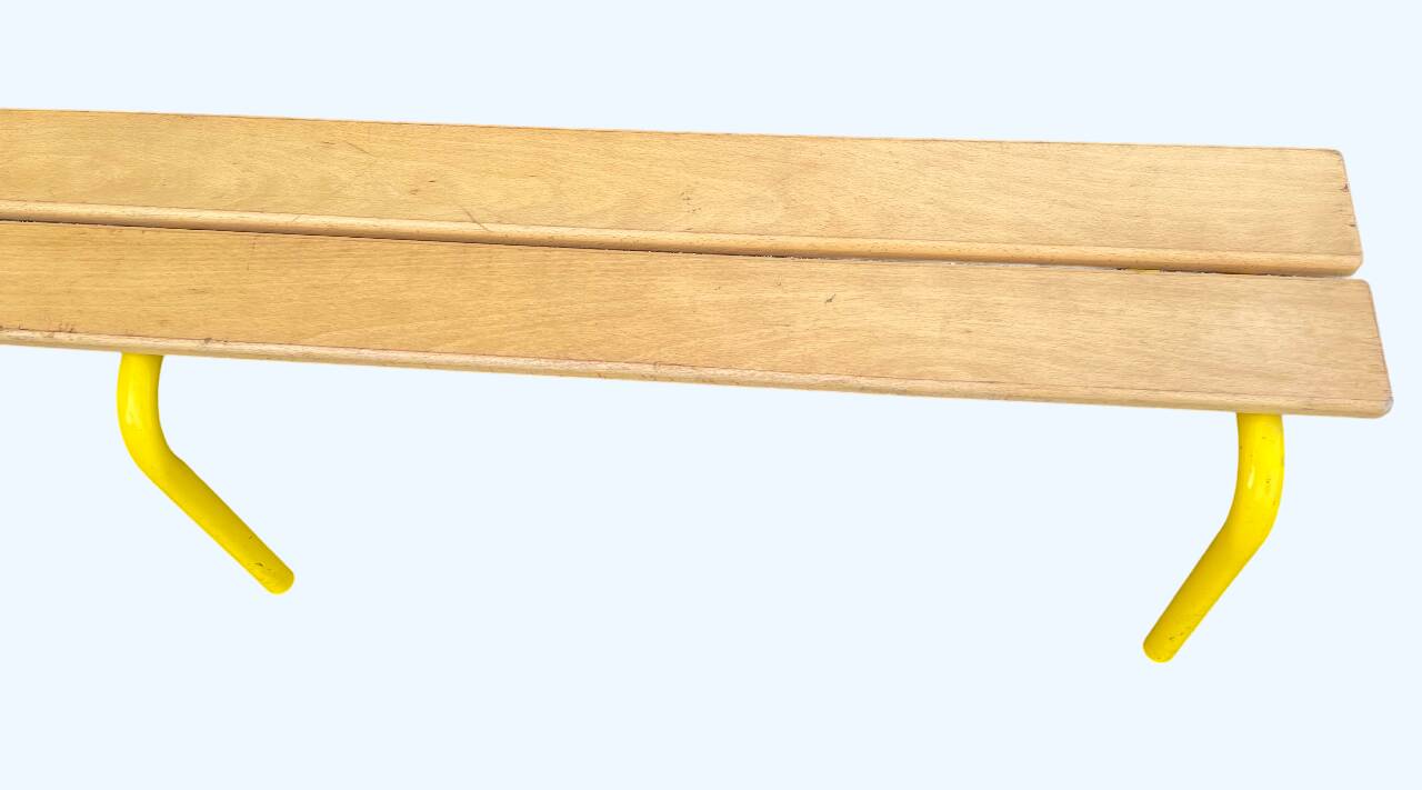 Metal and wood school bench school bench length 160 cm