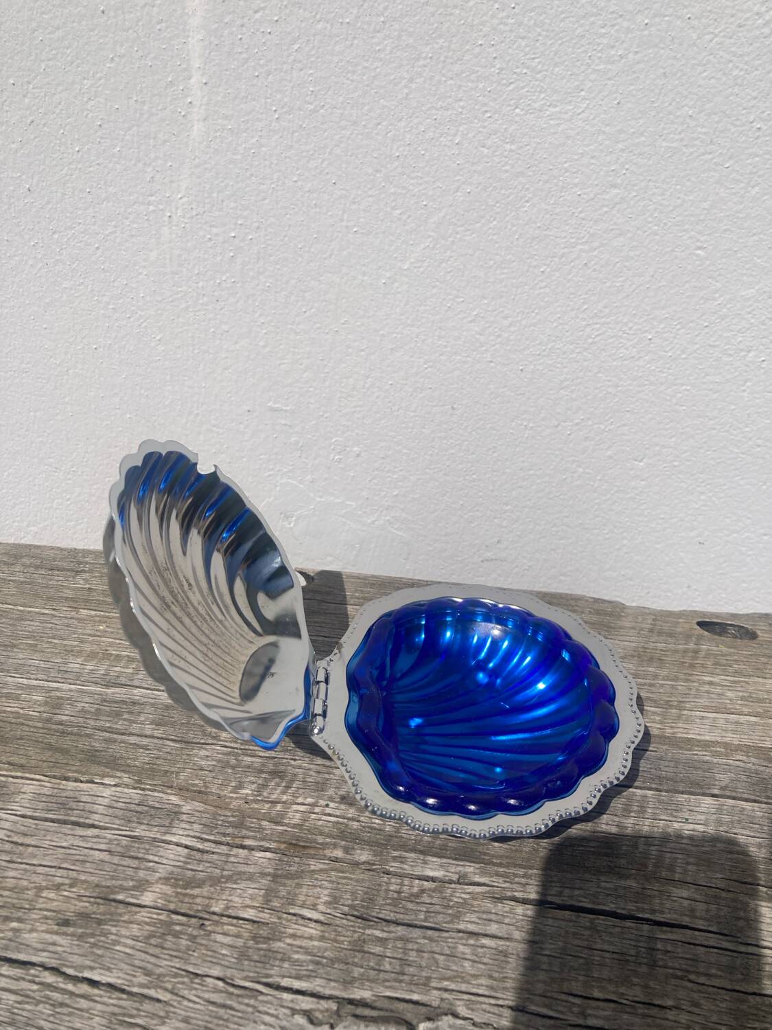 Silver plated butter dish shell 1950