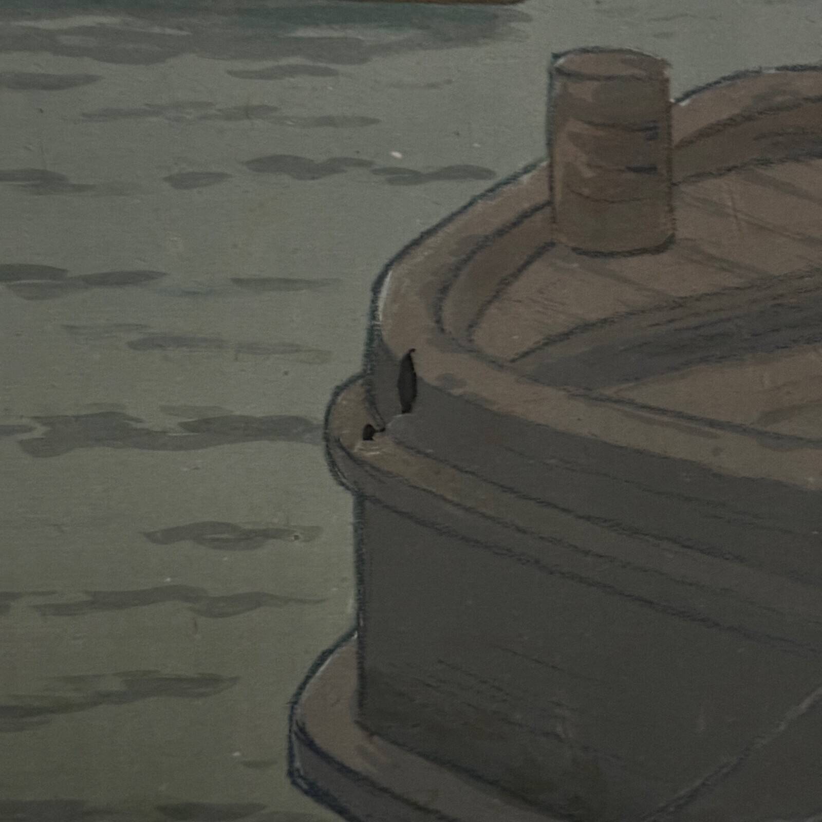 Lithograph on Chinese paper by Henri Rivière The Institute and the City