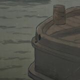 Lithograph on Chinese paper by Henri Rivière The Institute and the City