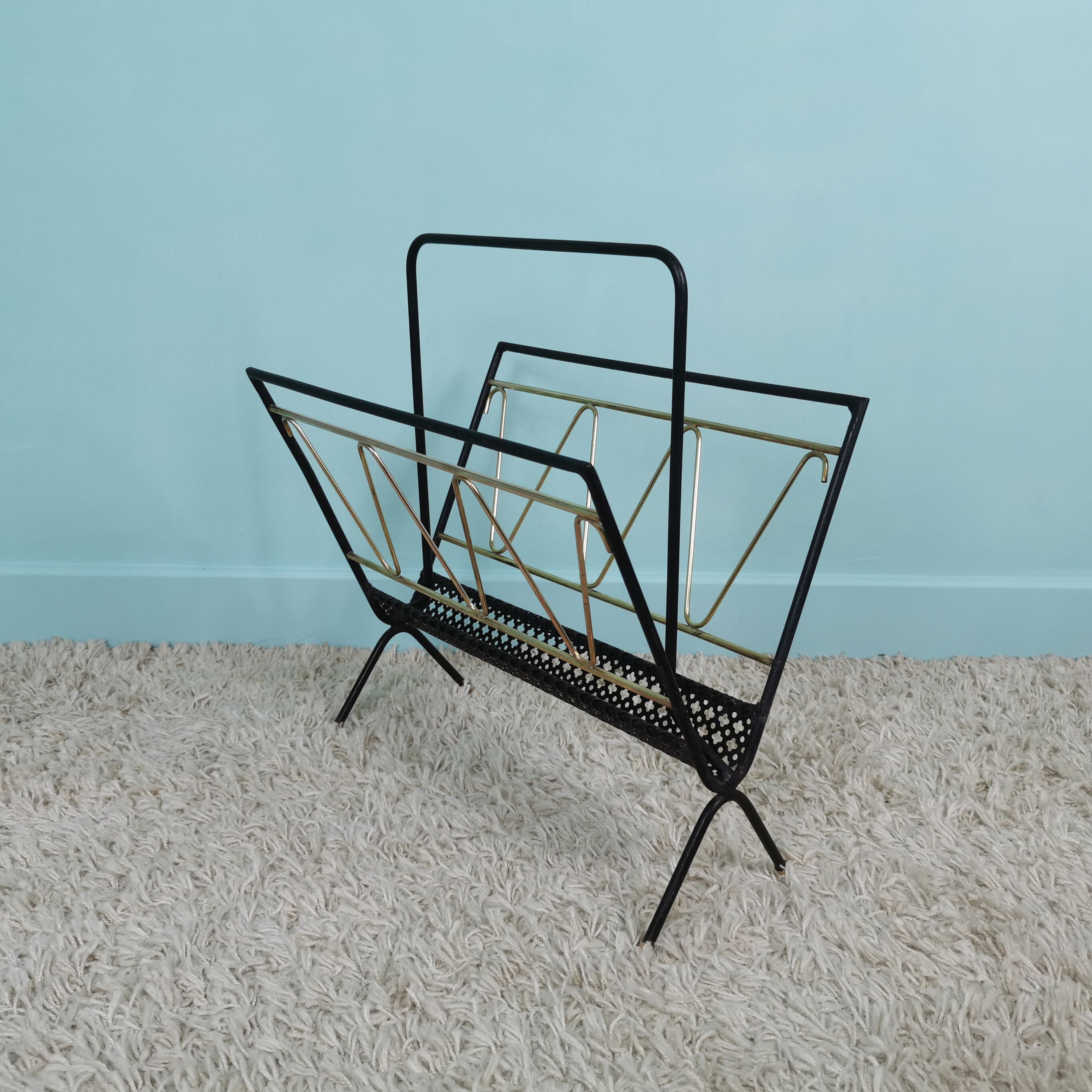 Metal and brass magazine holder