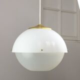 Italian Space Age Pendant in Brass and Plexiglass, 1970s