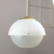Italian Space Age Pendant in Brass and Plexiglass, 1970s