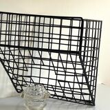 Wall basket steel wire storage vintage