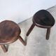 Pair of tripod stools in oak