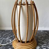 Rattan and bamboo lamp by Louis Sognot 1960