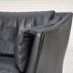 1970s, Danish 2-seater sofa, original black furniture leather, teak wood.