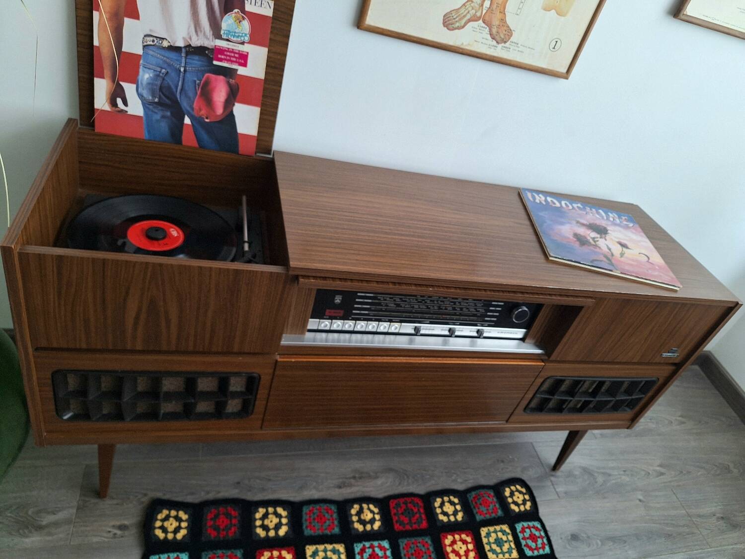 Vintage Grundig KS 851 turntable radio unit, hi-fi TV sideboard