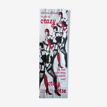 Affiche vintage Crazy Horse Paris 98x310 cm