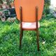 Set of 6 orange skai and wood chairs from the 60s