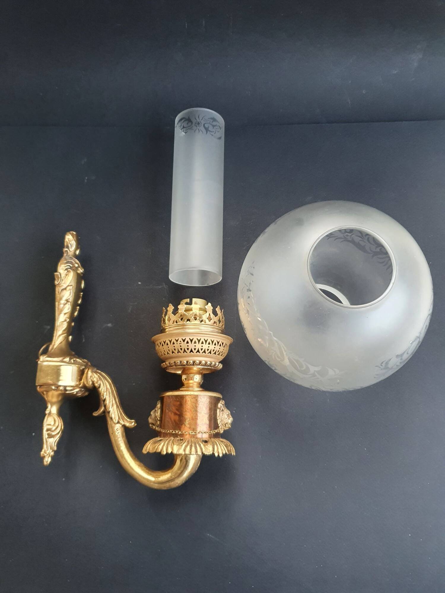 Pair of bronze wall sconces in Empire/Napoleon III style.