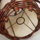 Turned wood lamp.