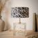 Vintage lamp with glass block and blue floral shade