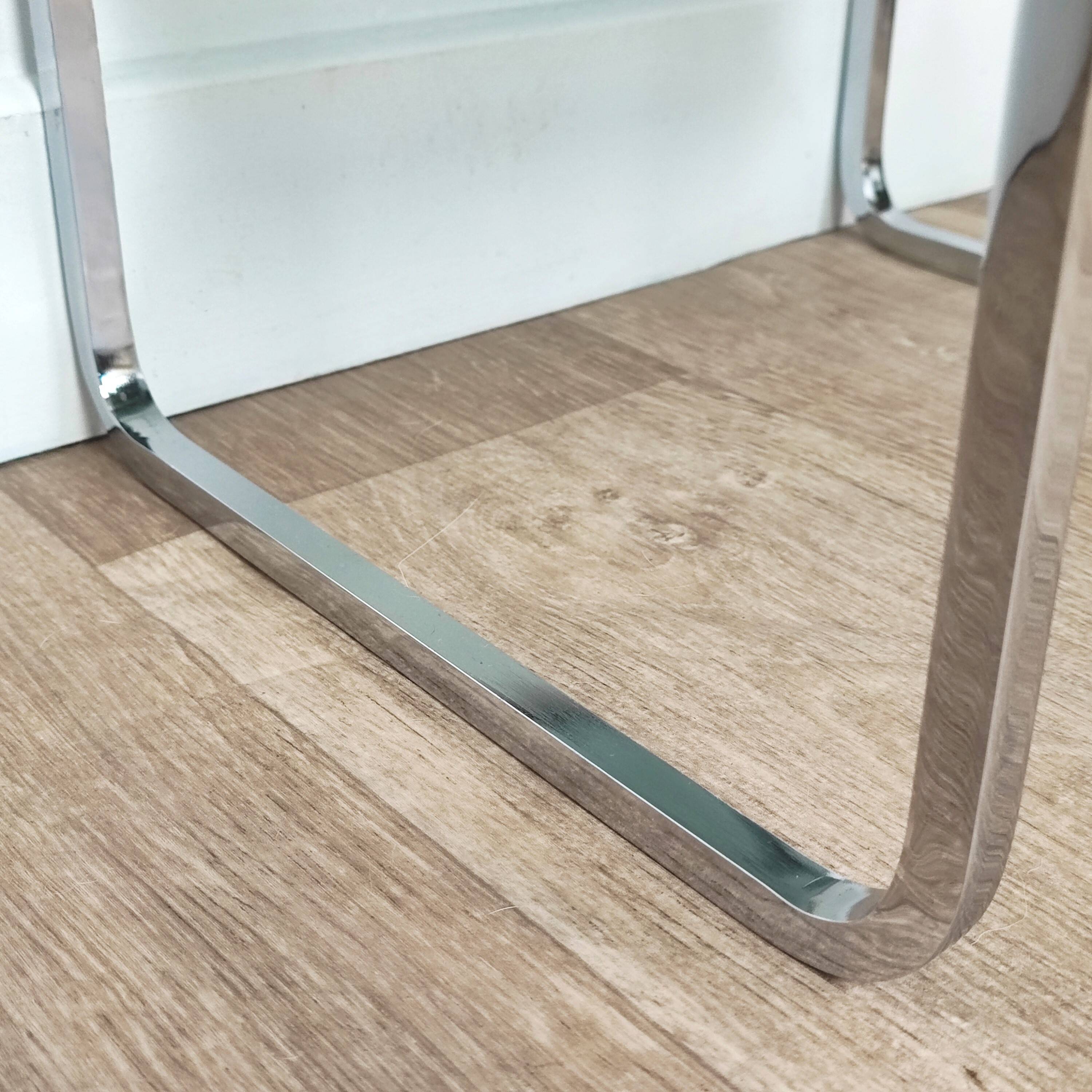 Chrome and glass side table