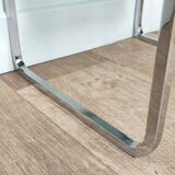 Chrome and glass side table