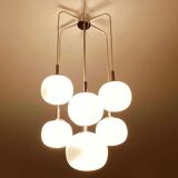 Grand Lustre Cascade, Globes Opaline Chrome, Years 70