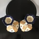 Pair of HB Quimper candle holders