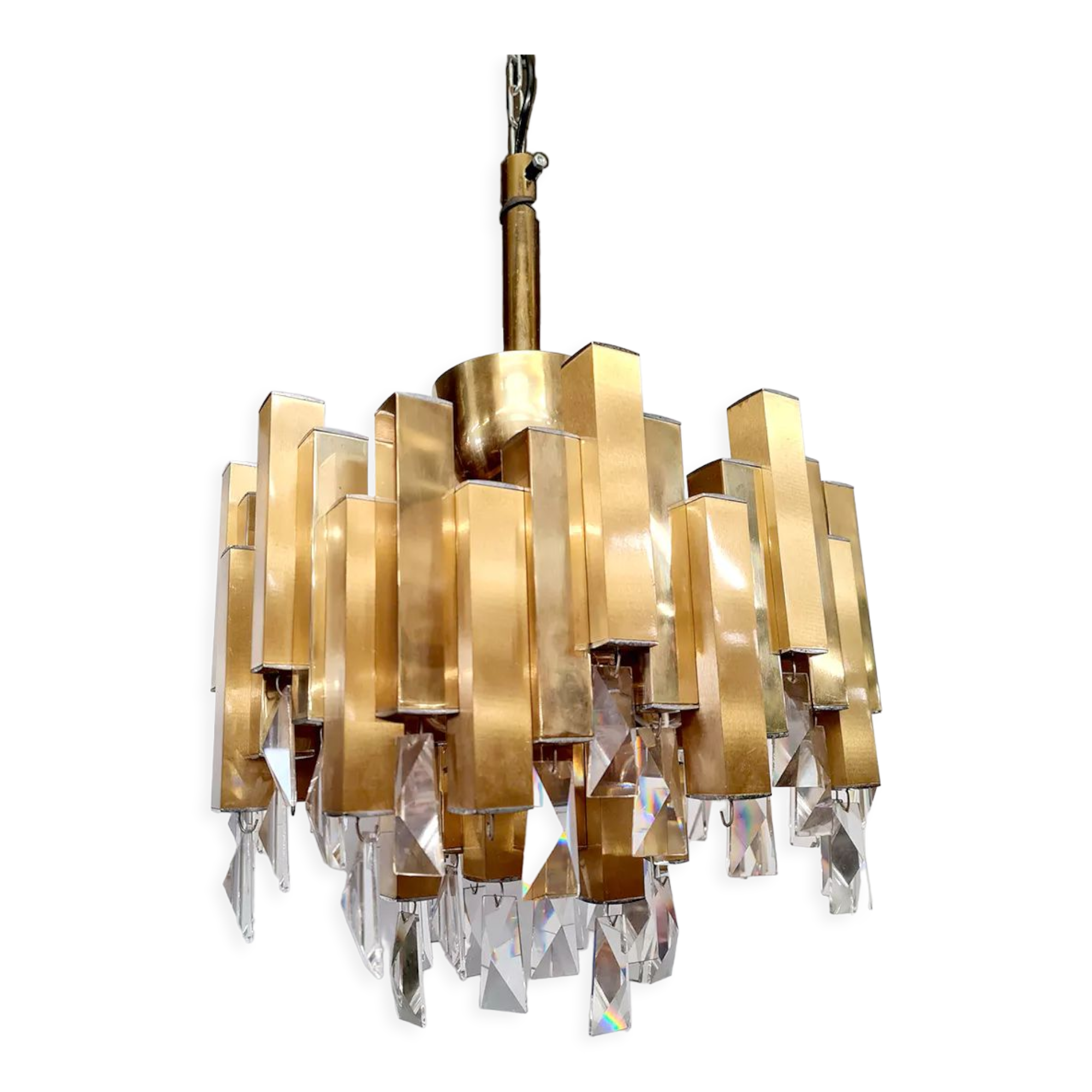 Vintage brass chandelier lamp Lumica 'pure luxury'