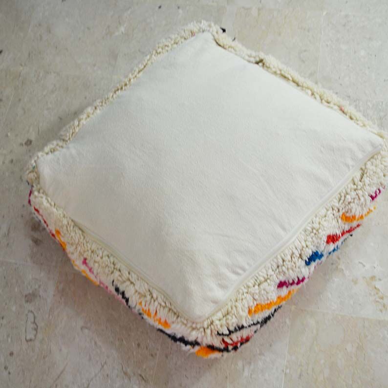 Colorful berber beery poufs azilal 60 x 60 x 20 cm