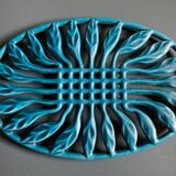 Old flat rest in enamelled cast iron celadon green