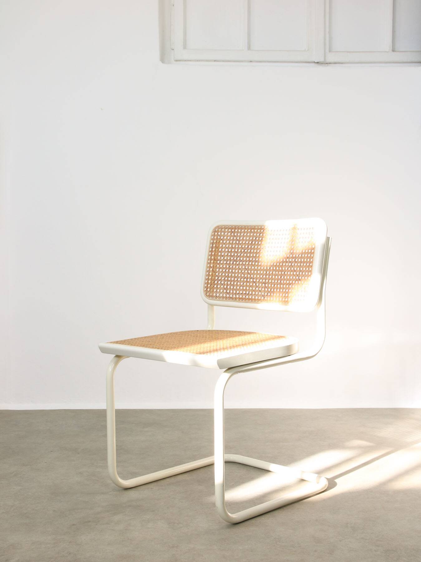 Vintage Cesca B32 chair in white by Marcel Breuer, 1970s