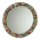 Antique ceramic mirror with floral decoration, 19th century