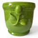 Glazed green cache-pot