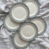 6 ironstone dessert plates “Palmettes” Boch Freres La Louvière
