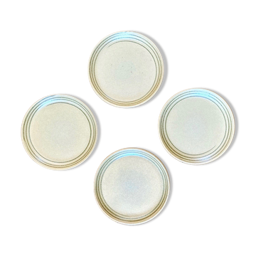 Set of 4 Sarreguemines sandstone flat plates Atelier d'art
