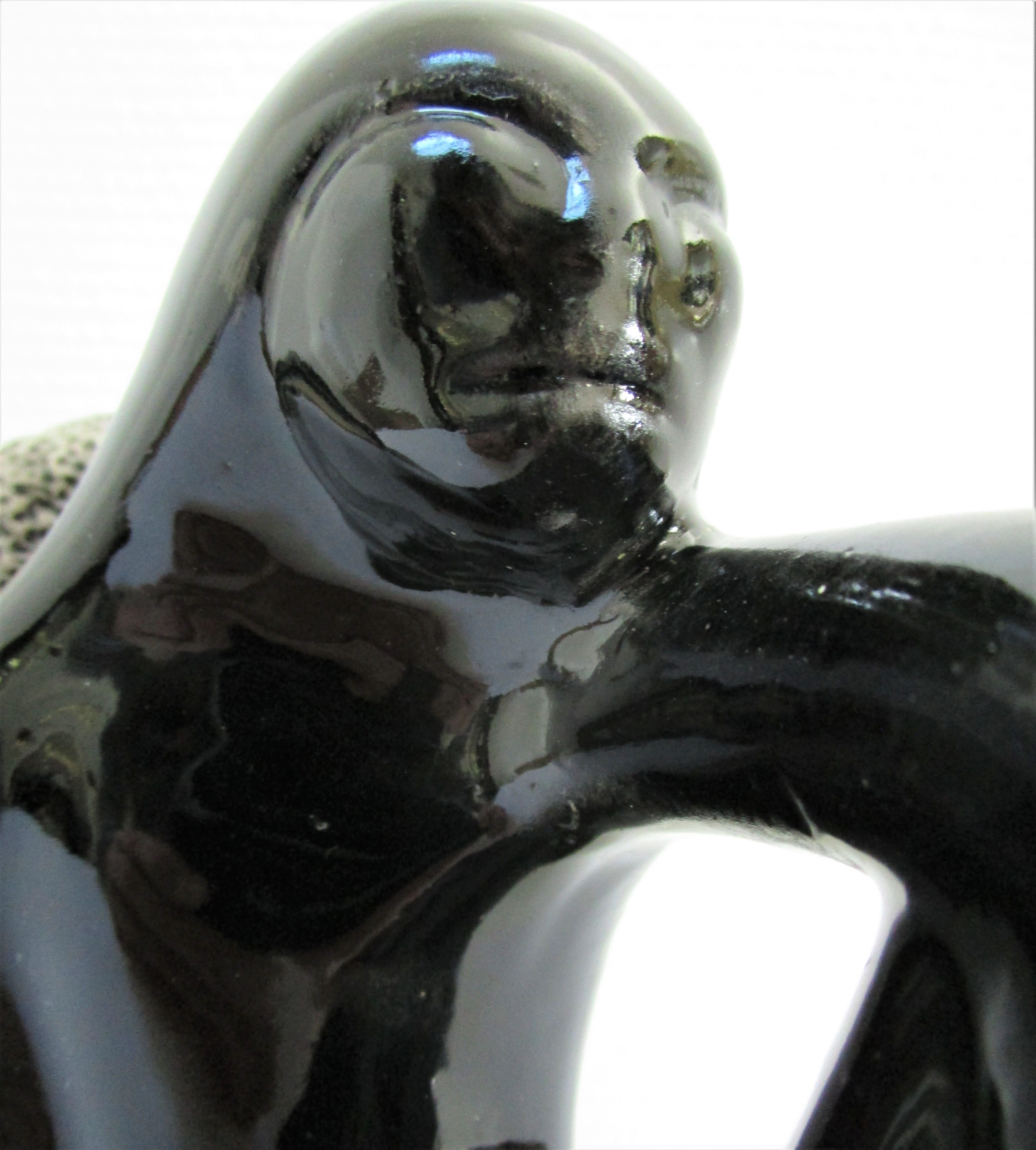 Pair of sculptural ceramic bookends design 70s