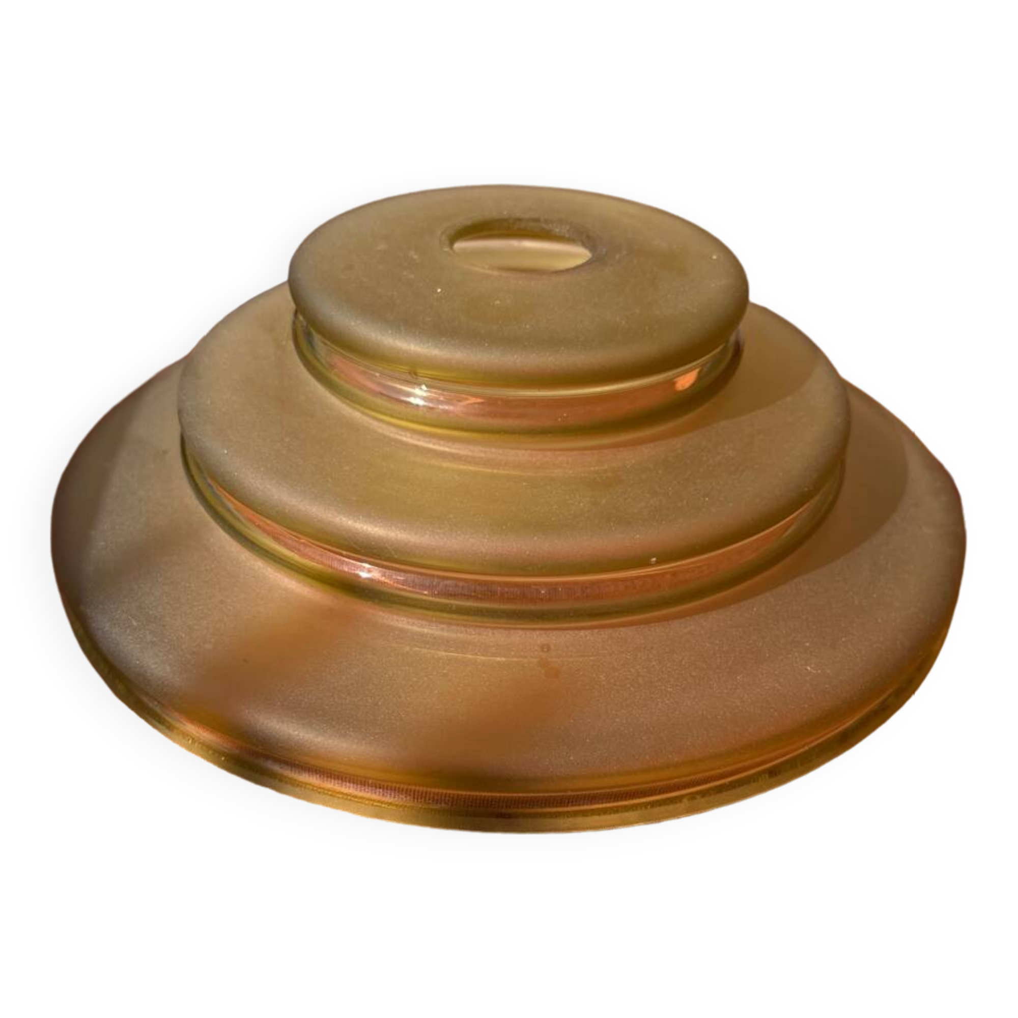 Yellow grained glass lampshade