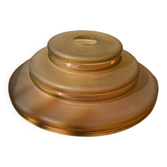 Yellow grained glass lampshade
