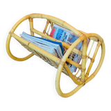 1960s rattan magazine rack