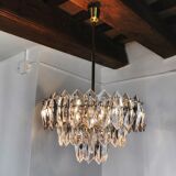 J.T Kalmar chandelier, cut glass, 3 levels, Austria 1970