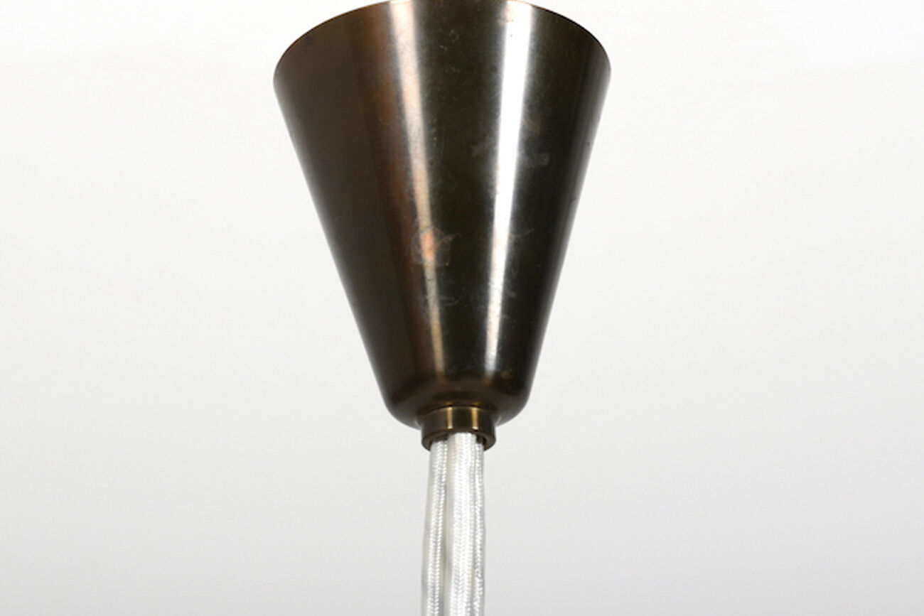 Mid Century Danish Hanging Lamp in Teak and Colored Shades