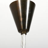Mid Century Danish Hanging Lamp in Teak and Colored Shades
