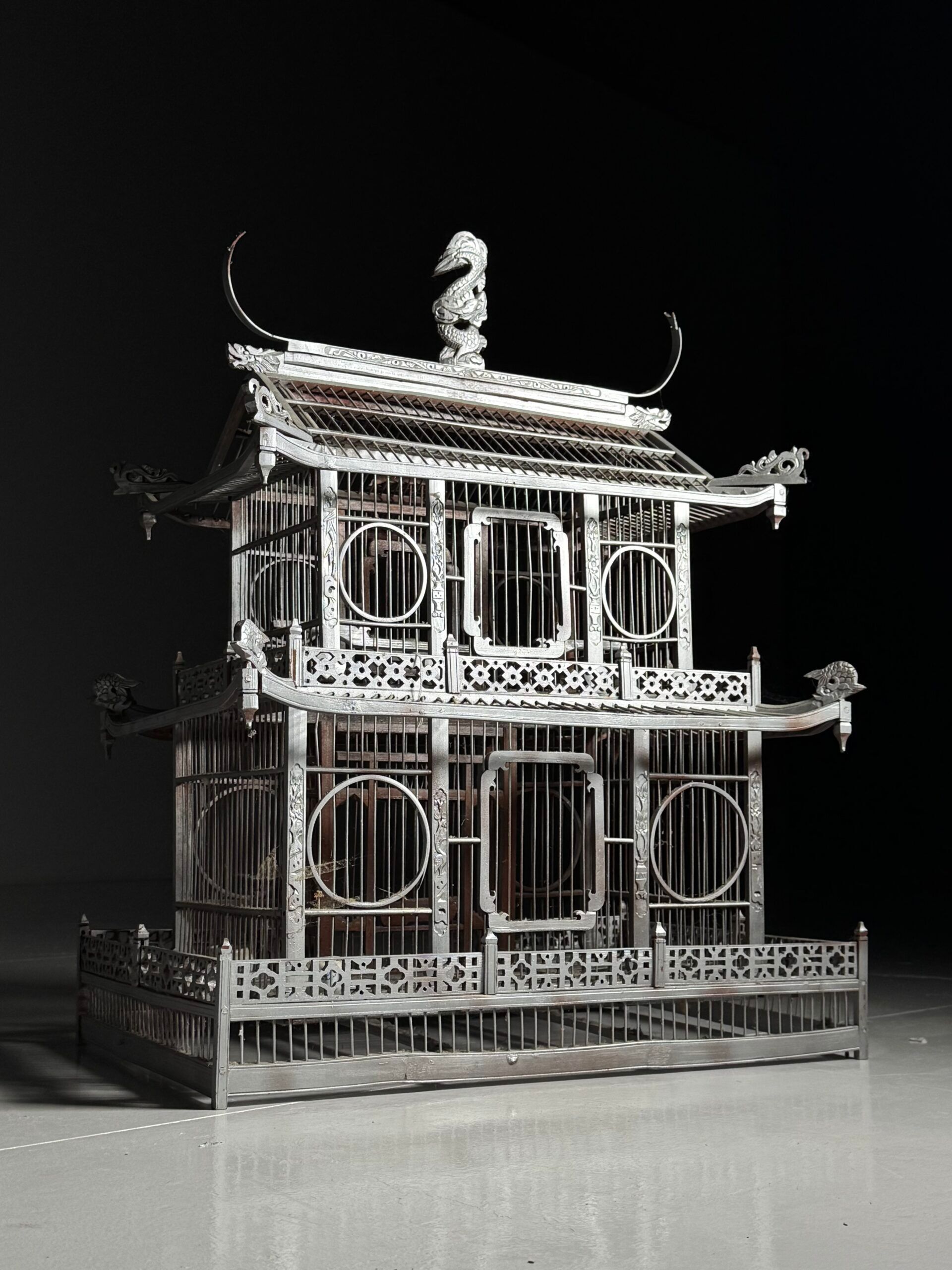 Asian style birdcage wood