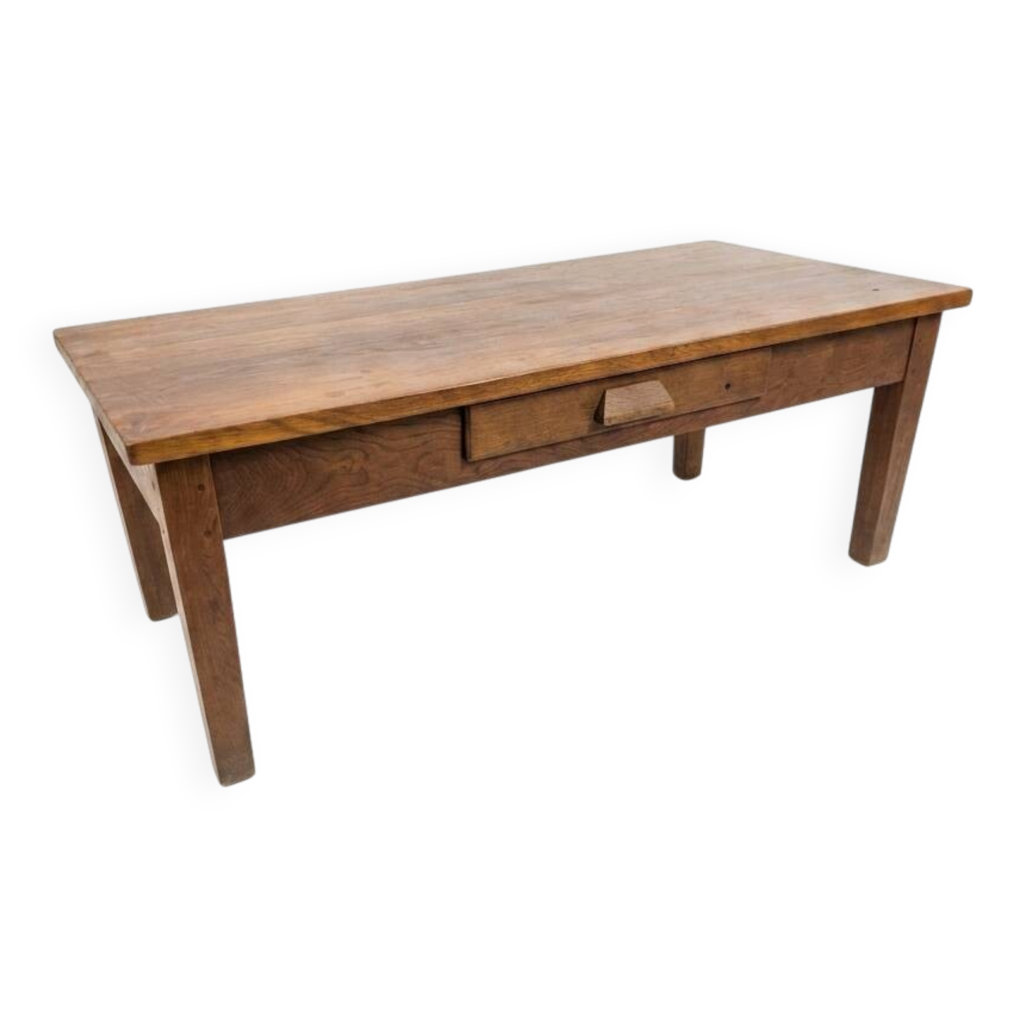 Antique solid oak coffee table, 130cm L