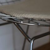 4 chrome Bertoia chairs with cushion
