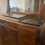 Art Deco buffet in walnut magnifying glass