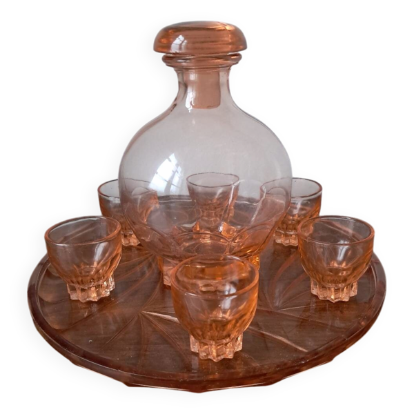 Service à alcool rose, années 60