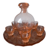 Service à alcool rose, années 60