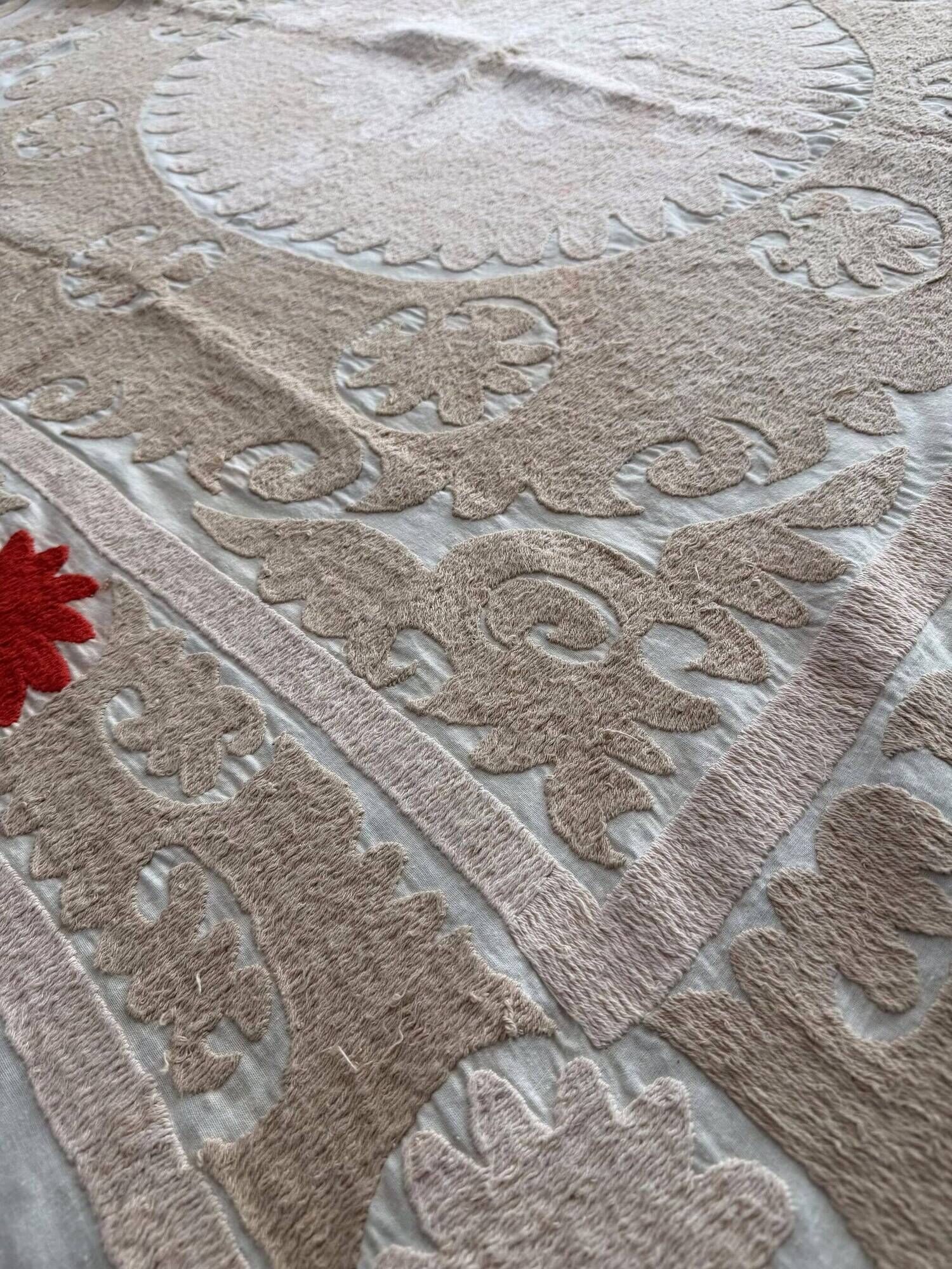 Vintage hand-embroidered tablecloth 143x146 cm
