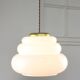 Mid-century italian brass and opaline cloud pendant lamp