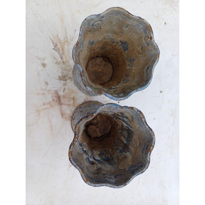 Pair of cast iron vases from 1900 from Charleville-Mézières